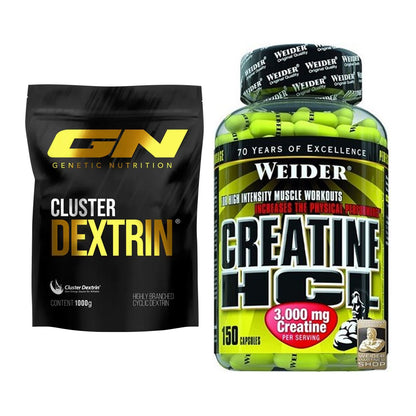 Masseaufbau-Set: GN Cluster Dextrin + Weider Creatin HCL – alle enthaltenen Artikel
