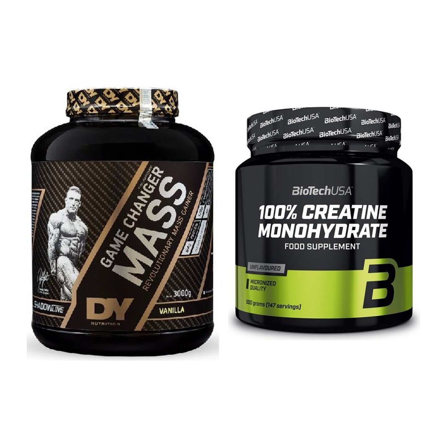 Masseaufbau-Set: DY Nutrition Game Changer + BioTech Creatine – alle enthaltenen Artikel