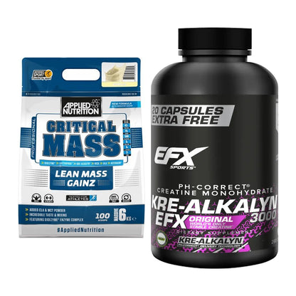 Masseaufbau-Set: Applied Nutrition + EFX Kre-Alkalyn 3000 – alle enthaltenen Artikel