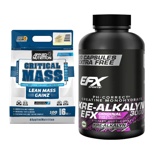 Masseaufbau-Set: Applied Nutrition + EFX Kre-Alkalyn 3000 – alle enthaltenen Artikel