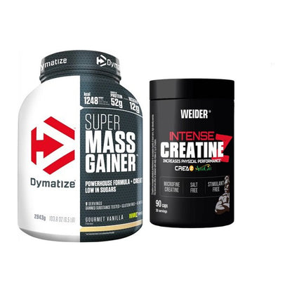 Masseaufbau-Set: Dymatize Super Mass + Weider Intense Pure – alle enthaltenen Artikel