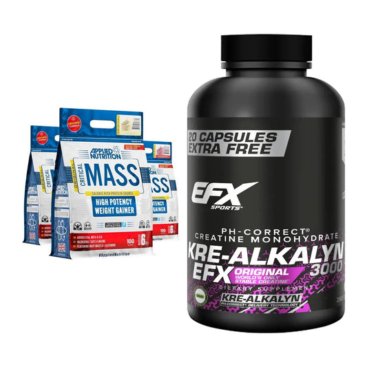 Masseaufbau-Set: Applied Nutrition + EFX Kre-Alkalyn 3000 – alle enthaltenen Artikel