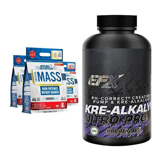 Masseaufbau-Set: Applied Nutrition + EFX Kre-Alkalyn Nitro PRO – alle enthaltenen Artikel