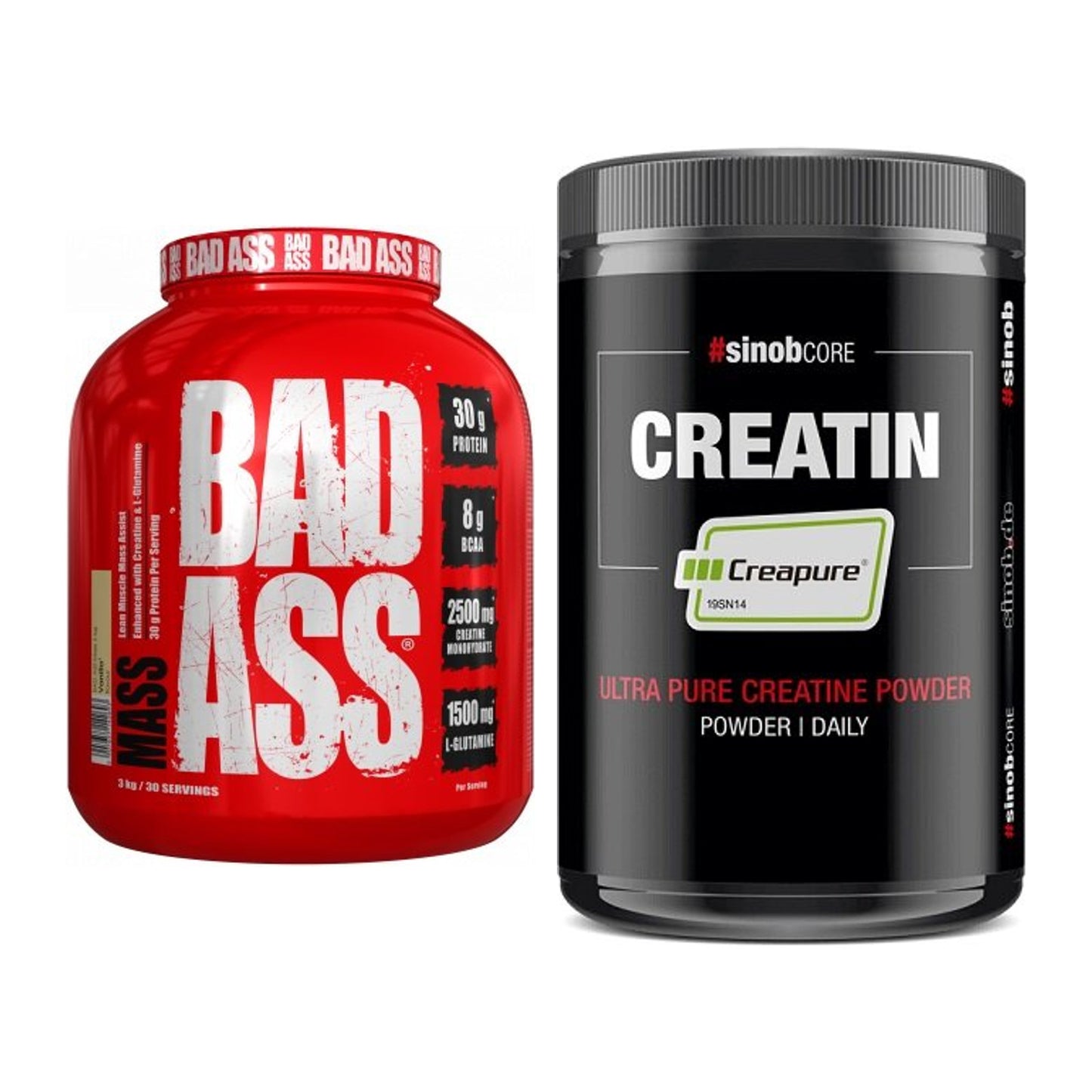 Masseaufbau-Set: BAD ASS MASS + Sinob Creatin CREAPURE – alle enthaltenen Artikel