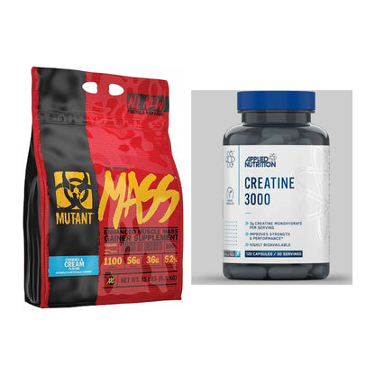 Masseaufbau-Set: Mutant Mass + Applied Nutrition Creatine 3000 – alle enthaltenen Artikel