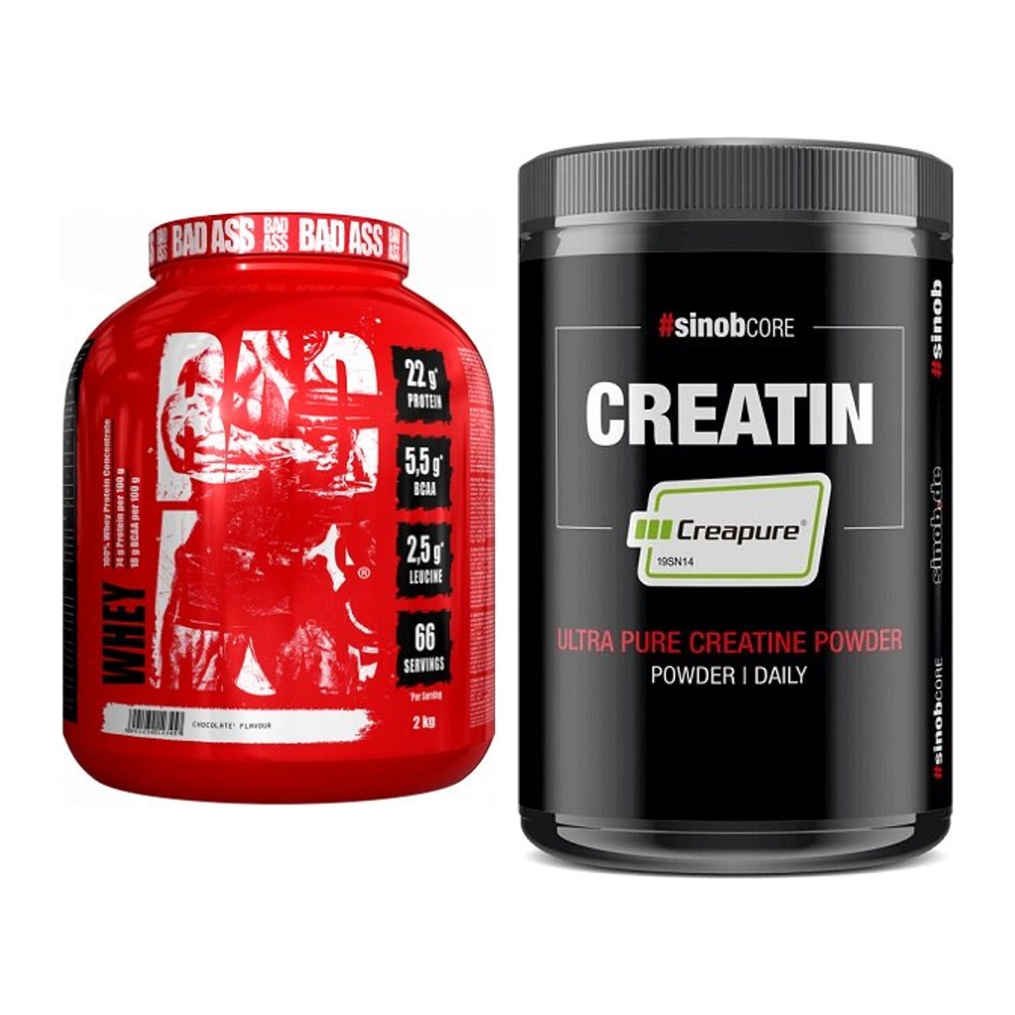 Masseaufbau-Set: BAD ASS Whey + Sinob Creatin CREAPURE – alle enthaltenen Artikel