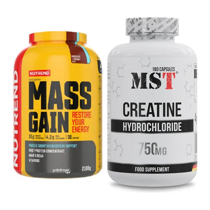 Masseaufbau-Set: Nutrend Mass Gain + MST Creatine HCL – alle enthaltenen Artikel