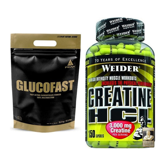 Masseaufbau-Set: Peak Glucofast + Weider Creatin HCL – alle enthaltenen Artikel