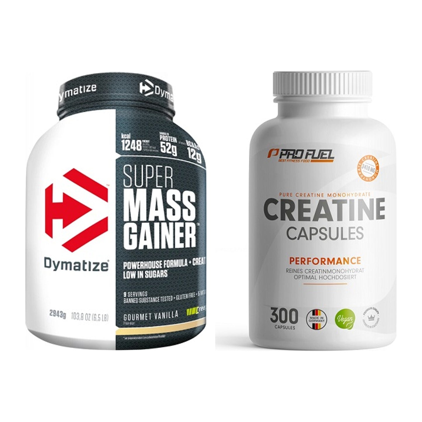 Masseaufbau-Set: Dymatize Super Mass + ProFuel Creatine – alle enthaltenen Artikel
