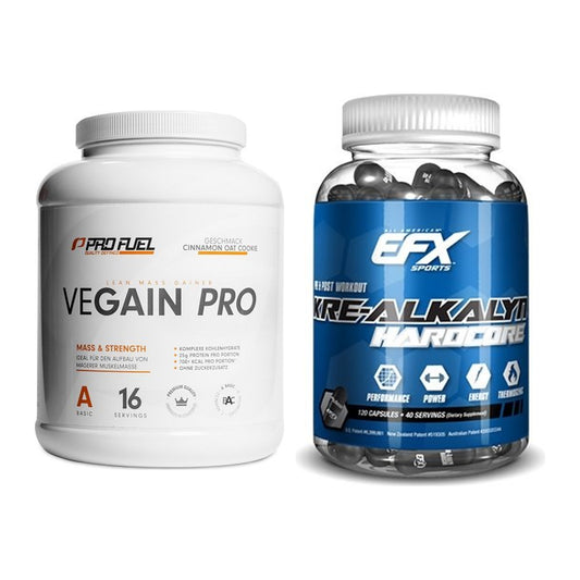 Masseaufbau-Set: ProFuel VEGAIN Pro + EFX Kre-Alkalyn Hardcore – alle enthaltenen Artikel