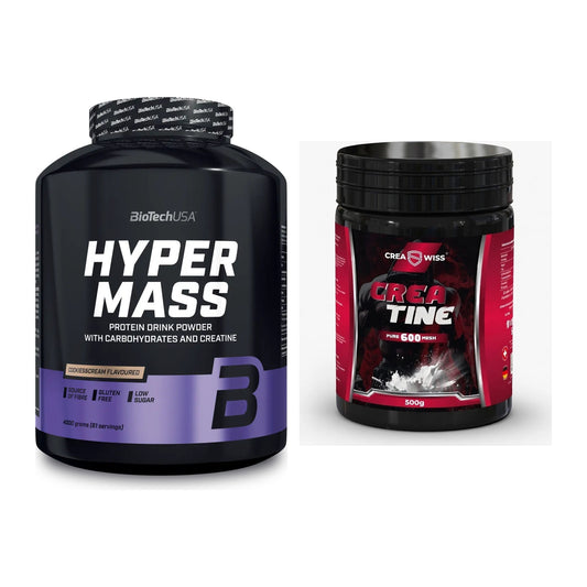 Masseaufbau-Set: BioTech Hyper Mass + CREASWISS Creatine 600 Mesh – alle enthaltenen Artikel