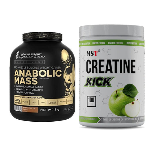 Masseaufbau-Set: Kevin Levrone Anabolic Mass 3kg + MST Creatine Kick – alle enthaltenen Artikel