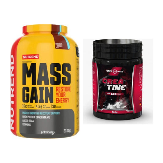 Masseaufbau-Set: Nutrend Mass Gain + CREASWISS Creatine 600 Mesh – alle enthaltenen Artikel