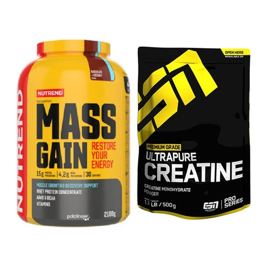 Masseaufbau-Set: Nutrend Mass Gain + ESN Ultrapure Creatine – alle enthaltenen Artikel