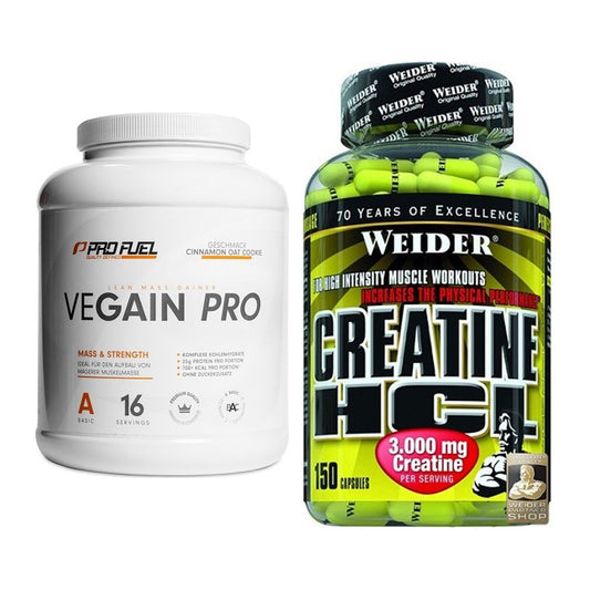 Masseaufbau-Set: ProFuel VEGAIN Pro + Weider Creatin HCL – alle enthaltenen Artikel