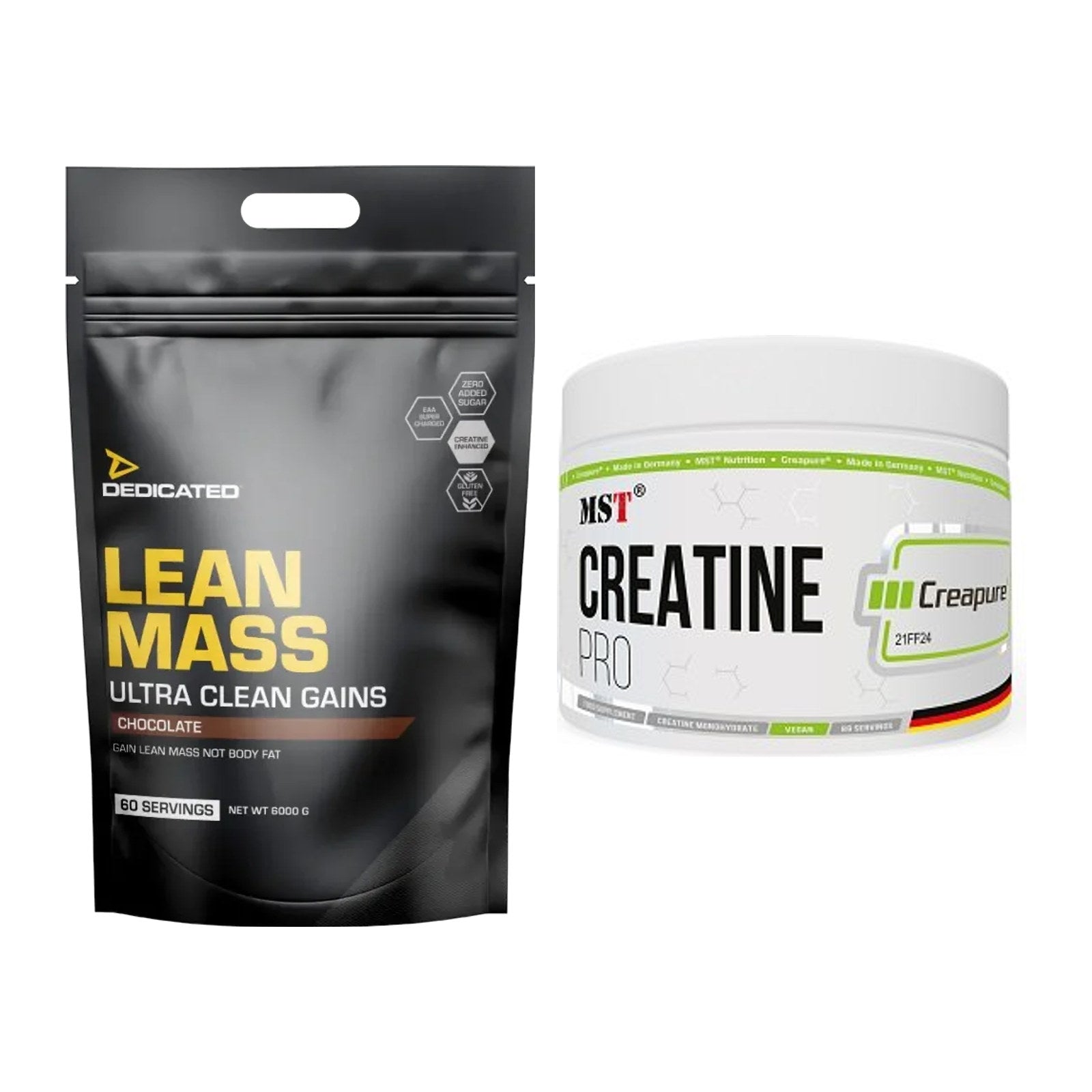 Masseaufbau-Set: Dedicated Lean Mass Gainer + MST Creatin Pro CREAPURE – alle enthaltenen Artikel