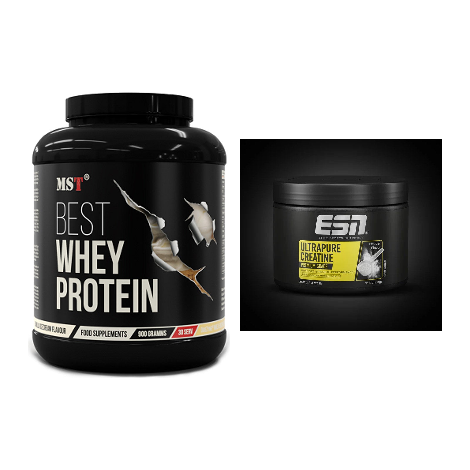 Muskelaufbau-Set: MST Best Whey Protein + ESN Ultrapure Creatine – alle enthaltenen Artikel