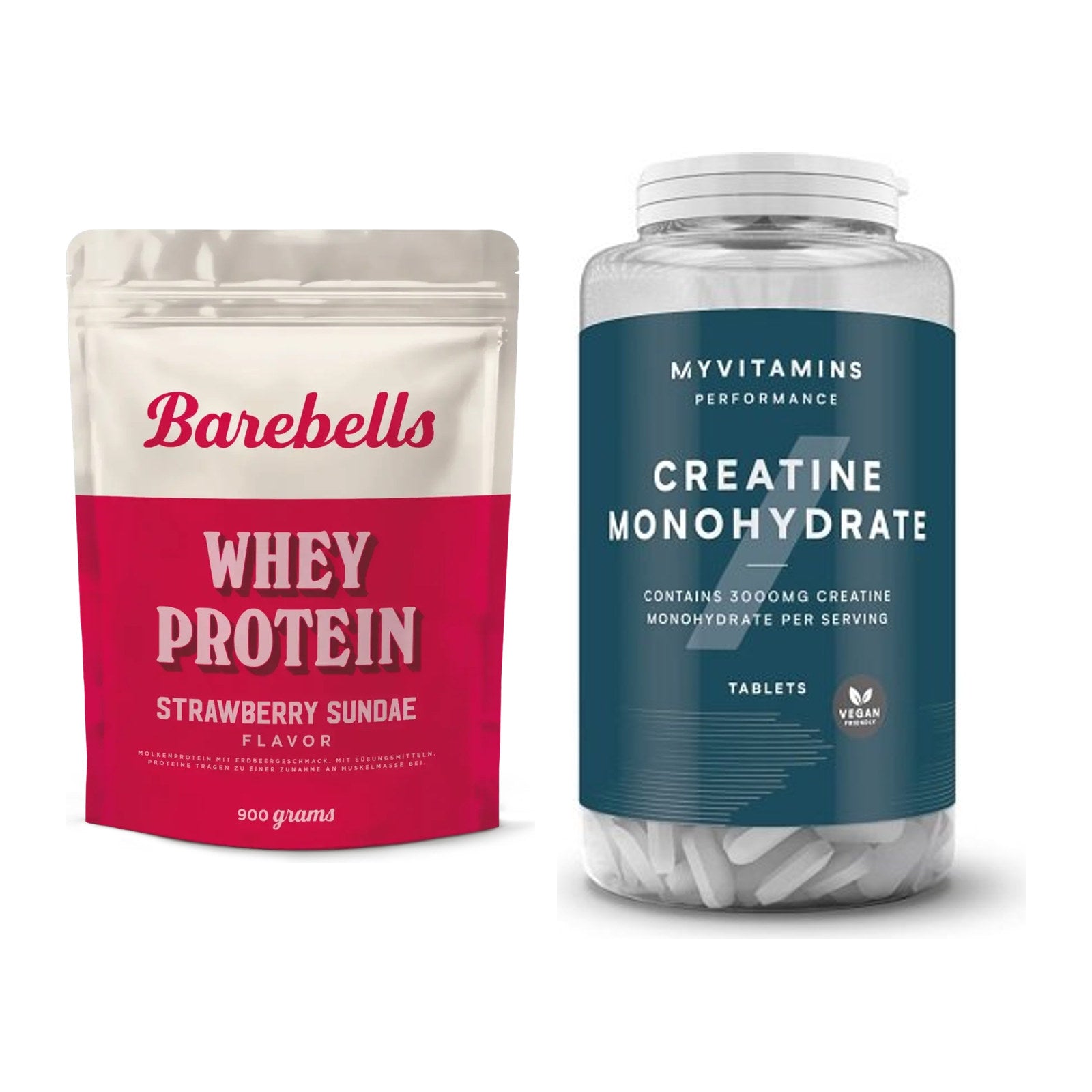 Muskelaufbau-Set: Barebells Whey Protein + MyProtein MyVitamins – alle enthaltenen Artikel