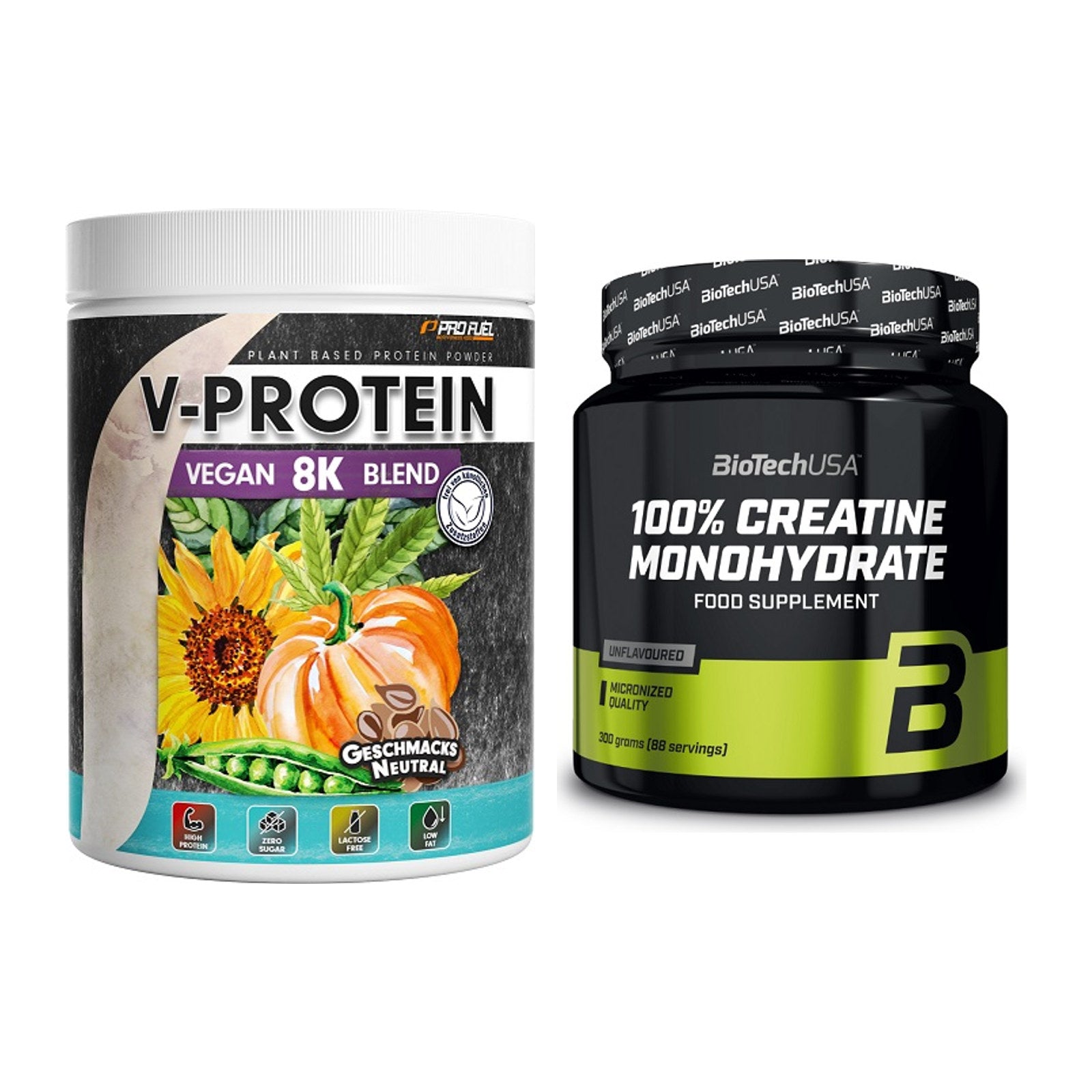 Muskelaufbau-Set: ProFuel V-Protein Vegan + BioTech Creatine – alle enthaltenen Artikel