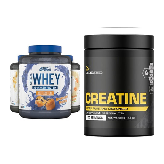 Muskelaufbau-Set: Applied Nutrition Critical Whey + Dedicated Creatine – alle enthaltenen Artikel