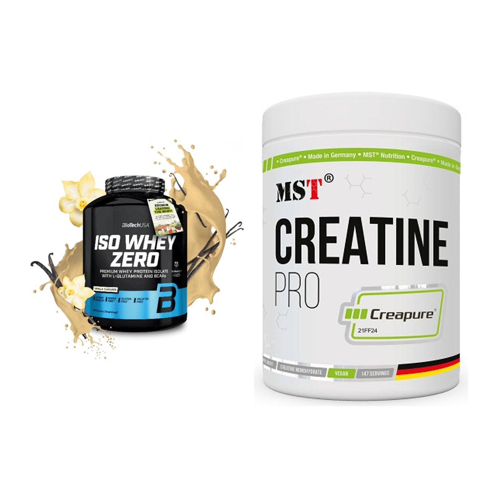 Muskelaufbau-Set: BioTech Iso Whey Zero + MST Creatin Pro CREAPURE – alle enthaltenen Artikel