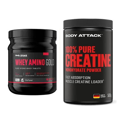 Muskelaufbau-Set: Body Attack Whey Amino + Body Attack 100% Pure – alle enthaltenen Artikel