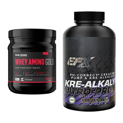 Muskelaufbau-Set: Body Attack Whey Amino + EFX Kre-Alkalyn PRO 120 – alle enthaltenen Artikel