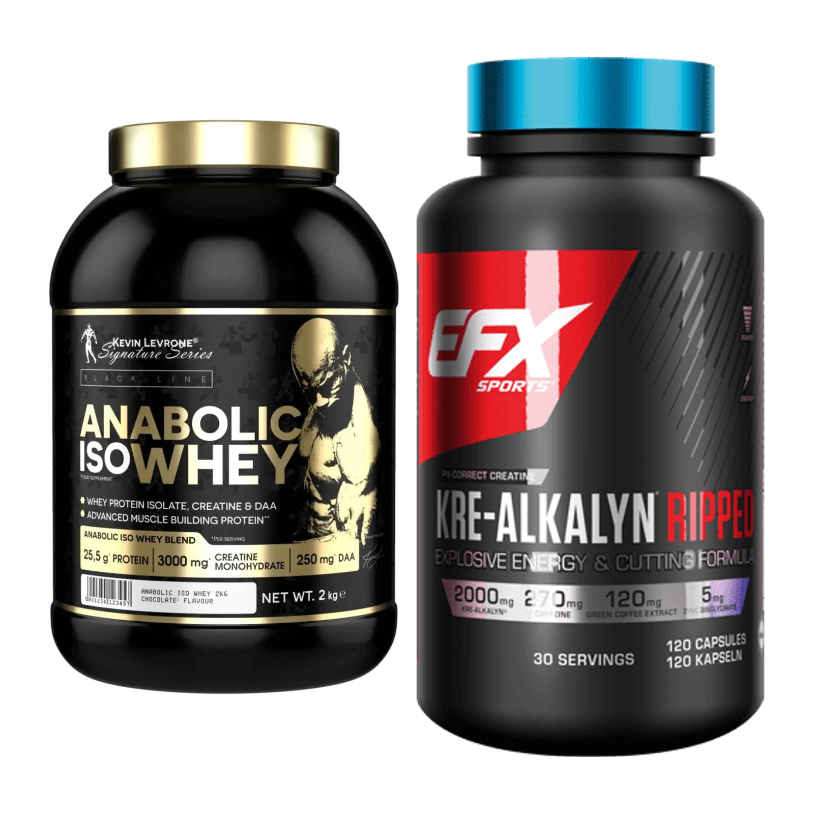 Muskelaufbau-Set: Kevin Levrone Anabolic + EFX Kre-Alkalyn Ripped – alle enthaltenen Artikel