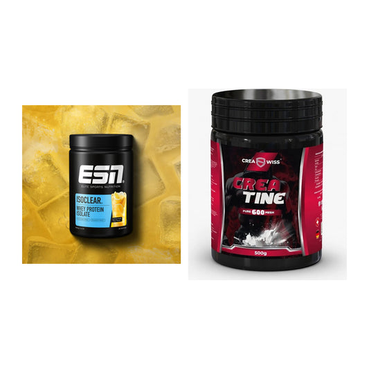 Muskelaufbau-Set: ESN ISOCLEAR Whey + CREASWISS Creatine 600 – alle enthaltenen Artikel