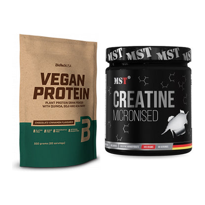 Muskelaufbau-Set: BioTech Vegan Protein + MST Creatin Monohydrate – alle enthaltenen Artikel
