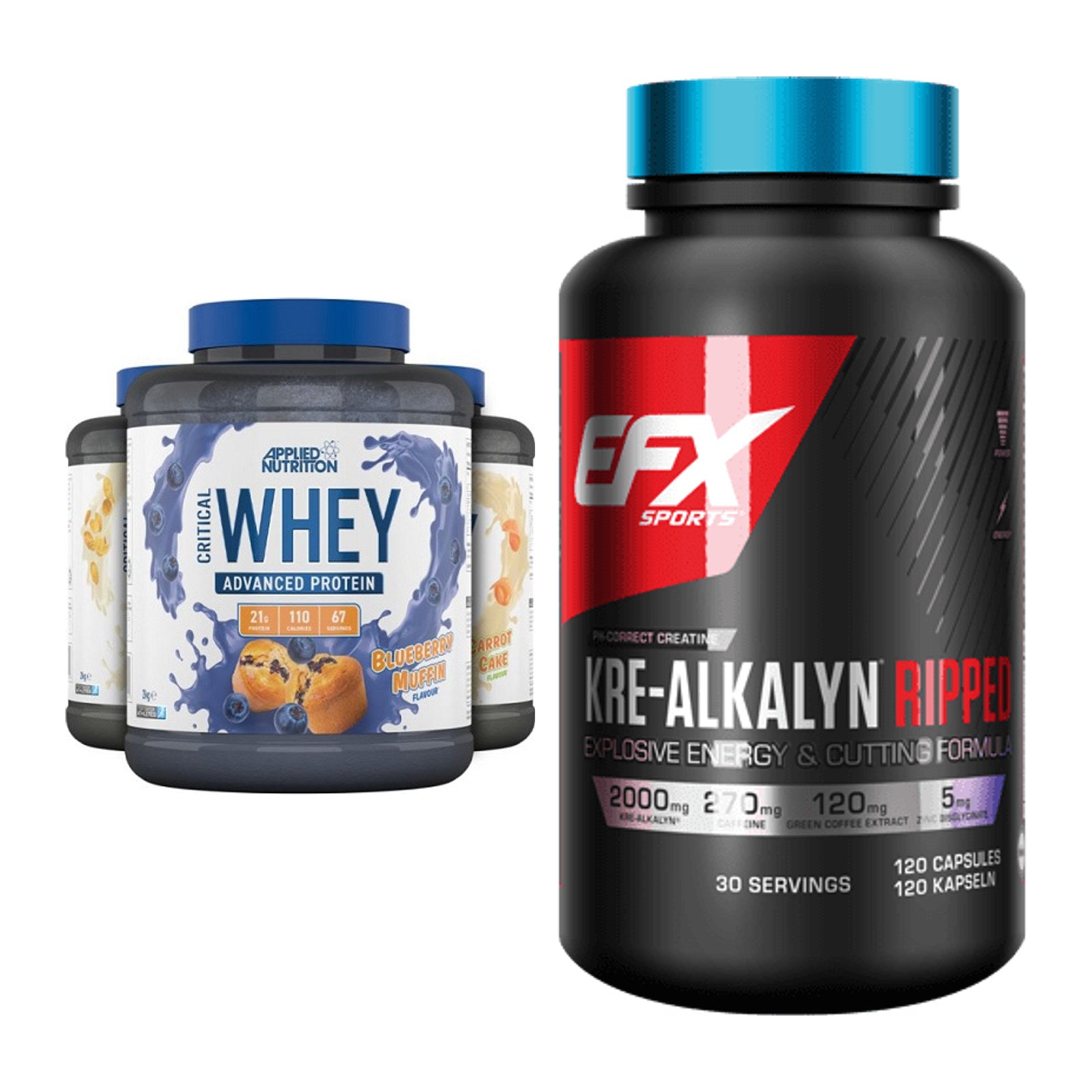 Muskelaufbau-Set: Applied Nutrition + EFX Kre-Alkalyn Ripped – alle enthaltenen Artikel