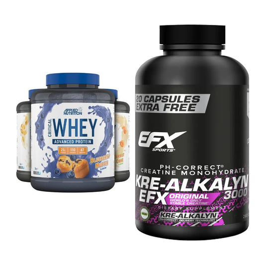 Muskelaufbau-Set: Applied Nutrition + EFX Kre-Alkalyn 3000 – alle enthaltenen Artikel
