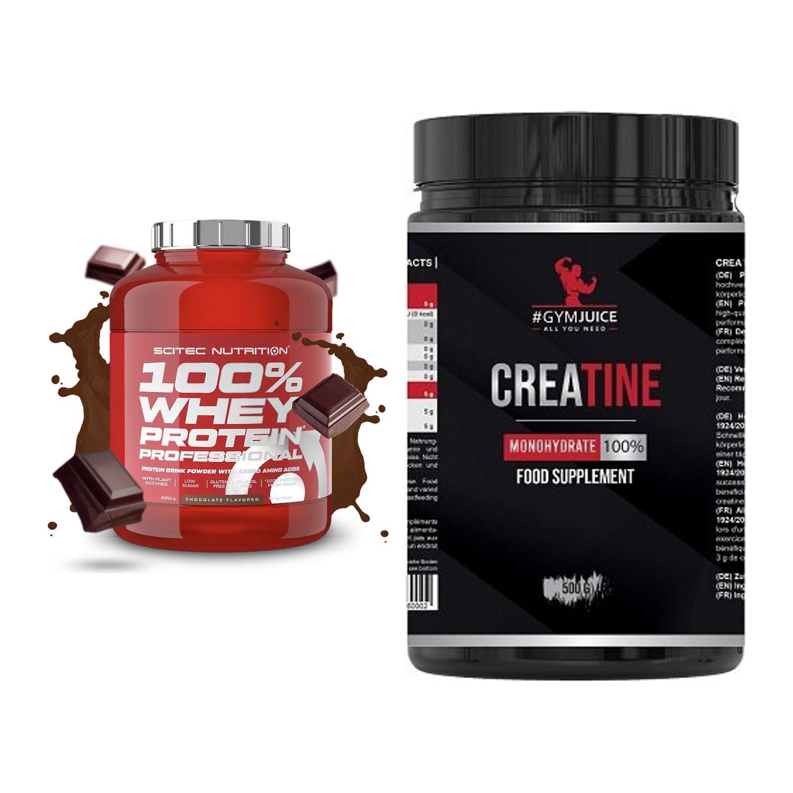 Muskelaufbau-Set: Scitec 100% Whey + #GYMJUICE Creatine – alle enthaltenen Artikel