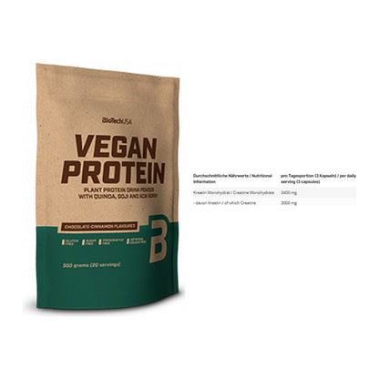 Muskelaufbau-Set: BioTech Vegan Protein + INLEAD Creatine Monohydrate – alle enthaltenen Artikel