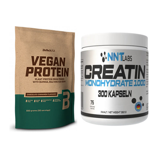Muskelaufbau-Set: BioTech Vegan Protein + NNT Creatin 1000 mg – alle enthaltenen Artikel
