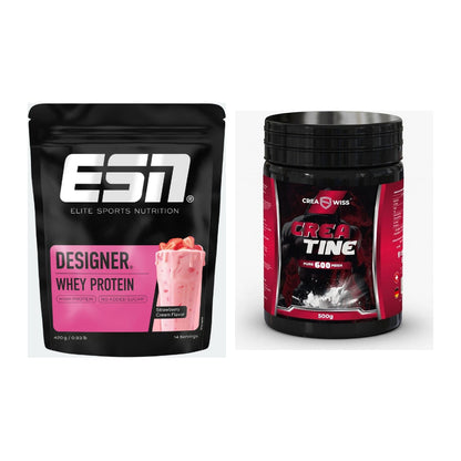 Muskelaufbau-Set: ESN Designer Whey + CREASWISS Creatine 600 Mesh – alle enthaltenen Artikel