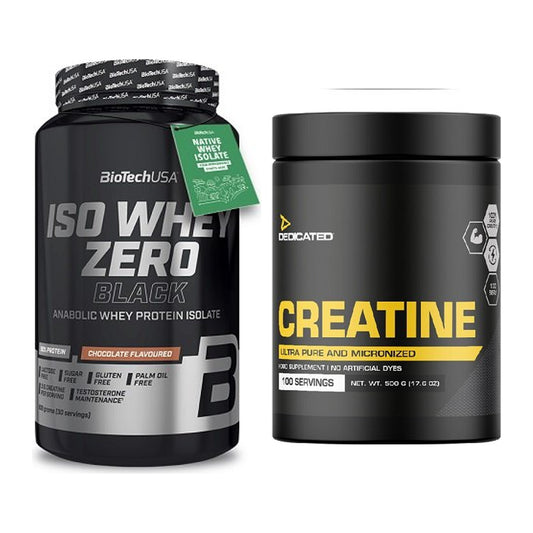 Muskelaufbau-Set: BioTech Iso Whey Zero Black + Dedicated Creatine – alle enthaltenen Artikel