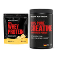 Muskelaufbau-Set: Body Attack 100% Whey + Body Attack 100% Pure – alle enthaltenen Artikel