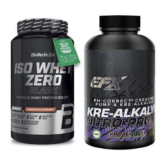 Muskelaufbau-Set: BioTech Iso Whey Zero + EFX Kre-Alkalyn PRO 120 – alle enthaltenen Artikel