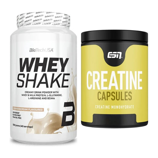 Muskelaufbau-Set: BioTech Whey Shake + ESN Ultrapure Creatine – alle enthaltenen Artikel
