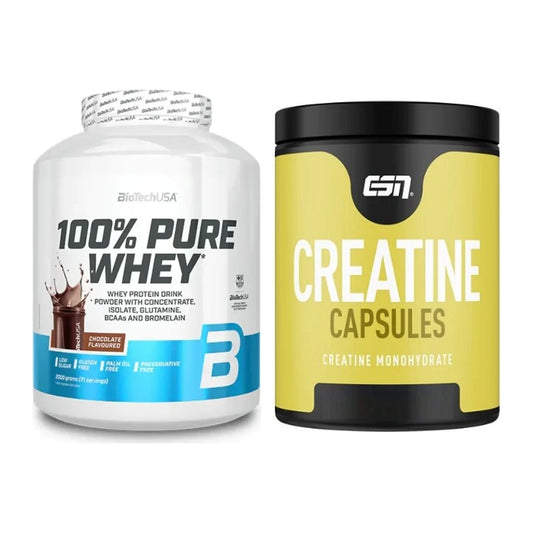 Muskelaufbau-Set: BioTech 100% Pure Whey + ESN Ultrapure Creatine – alle enthaltenen Artikel