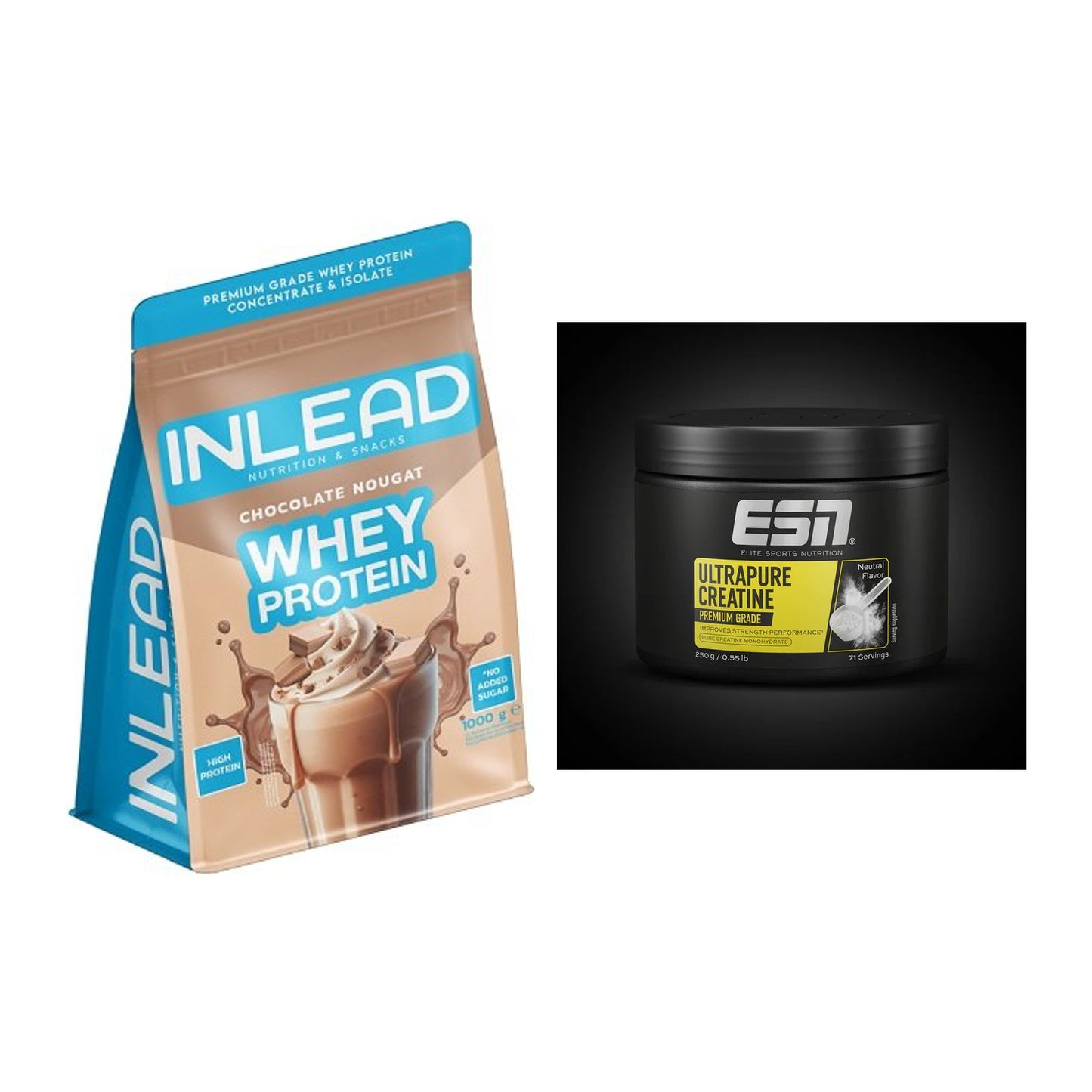 Muskelaufbau-Set: INLEAD Whey Protein + ESN Ultrapure Creatine – alle enthaltenen Artikel