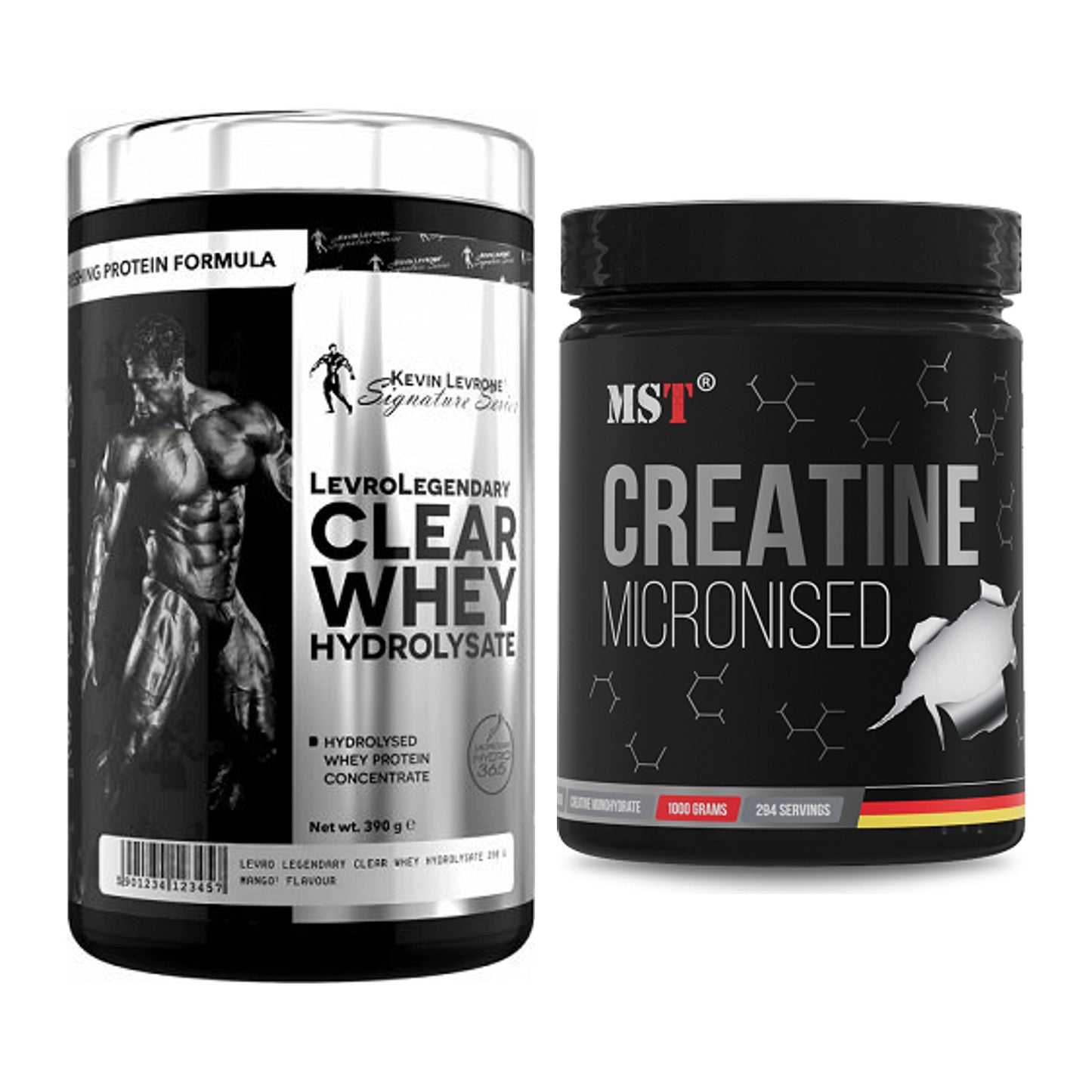 Muskelaufbau-Set: Kevin Levrone Clear Whey + MST Creatin Monohydrate – alle enthaltenen Artikel