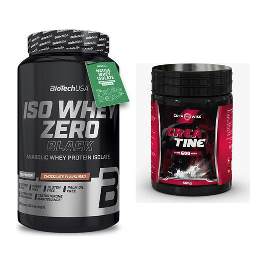 Muskelaufbau-Set: BioTech Iso Whey Zero + CREASWISS Creatine 600 – alle enthaltenen Artikel