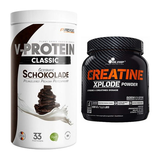 Muskelaufbau-Set: ProFuel VEGAN PROTEIN + Olimp Creatine Xplode – alle enthaltenen Artikel