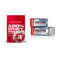 Muskelaufbau-Set: Scitec 100% Whey Protein + Nutrend Creatine – alle enthaltenen Artikel