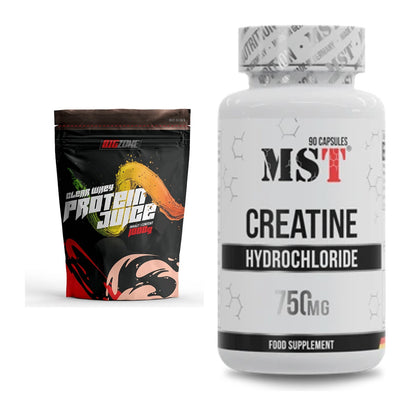 Muskelaufbau-Set: Big Zone Clear Whey Protein Juice + MST Creatin HCL – alle enthaltenen Artikel