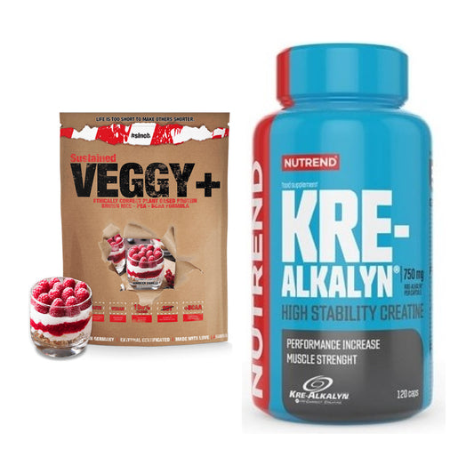 Muskelaufbau-Set: Sinob VEGGY + VEGAN PROTEIN + Nutrend Kre-Alkalyn – alle enthaltenen Artikel