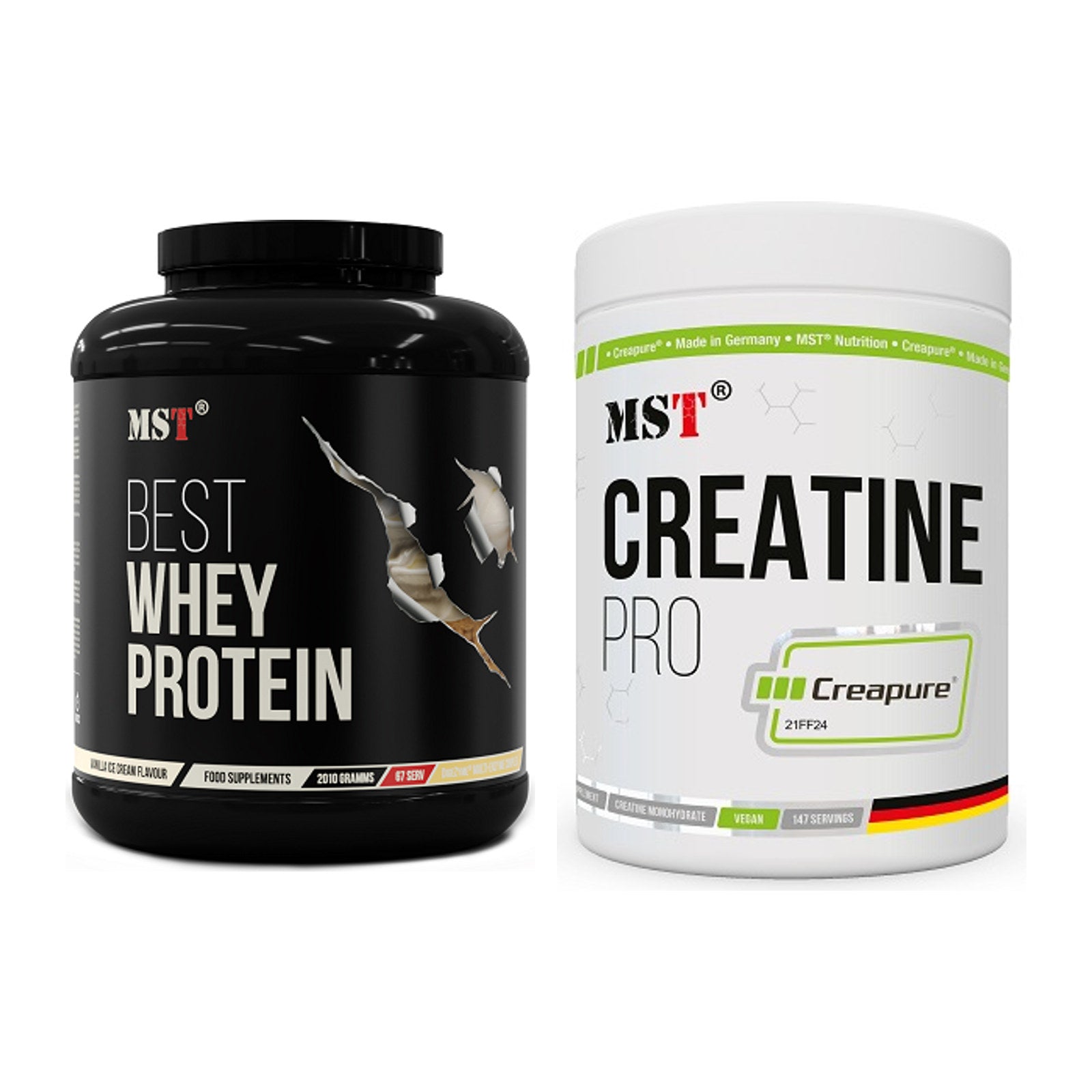 Muskelaufbau-Set: MST Best Whey Protein + MST Creatin Pro CREAPURE – alle enthaltenen Artikel