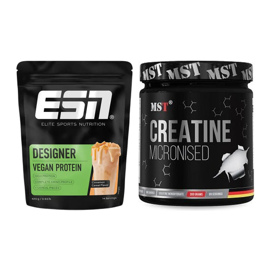 Muskelaufbau-Set: ESN Designer Vegan Protein + MST Creatin Monohydrate – alle enthaltenen Artikel